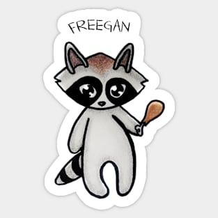 Freegan Raccoon Sticker